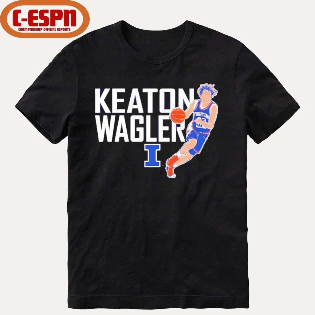 Official Illinois Basketball Keaton Wagler Name Pose Shirt