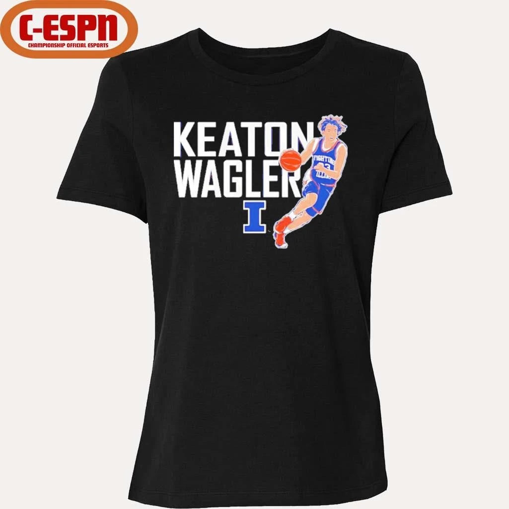 Official Illinois Basketball Keaton Wagler Name Pose Shirt