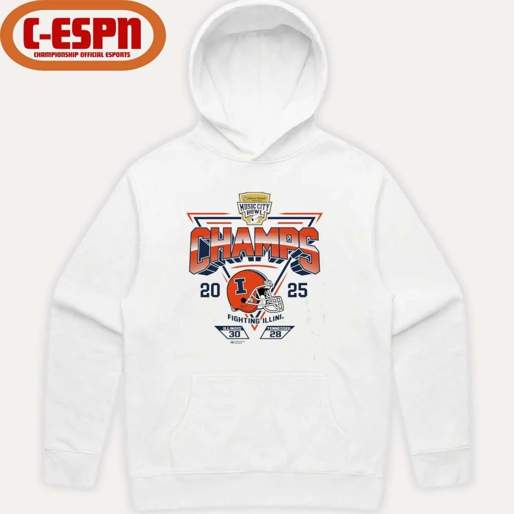 Official Illinois Fighting Illini 2025 Music City Bowl Champions Score Shirt