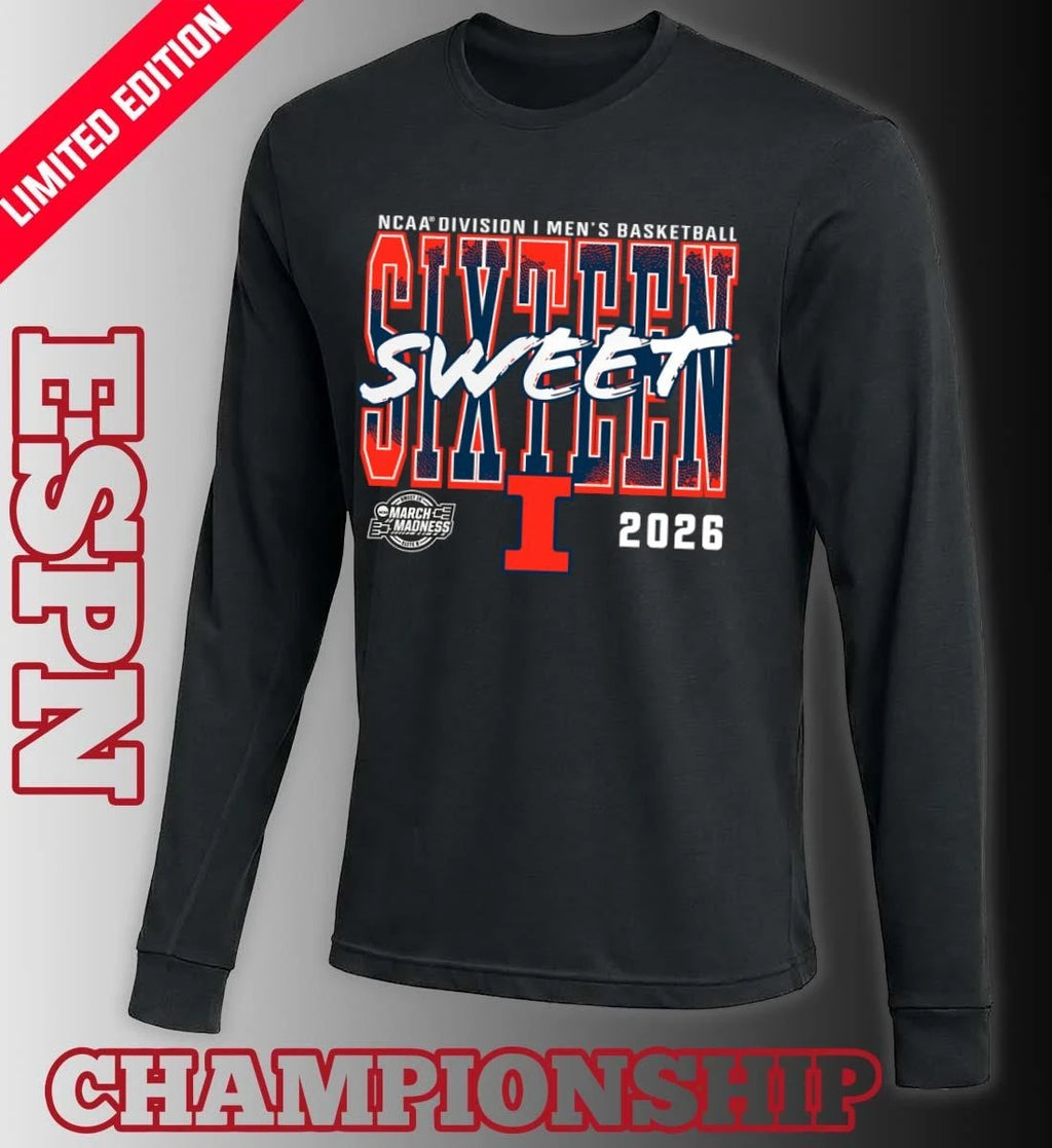 Official Illinois Fighting Illini 2026 NCAA Men’s Basketball Tournament March Madness Sweet 16 T-Shirt