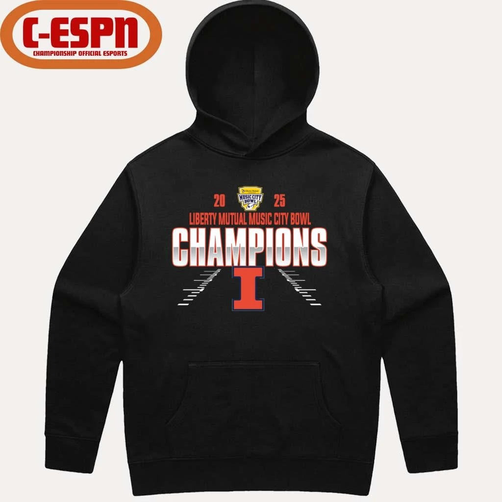 Official Illinois Fighting Illini Liberty Mutual Music City Bowl Champions T-Shirt