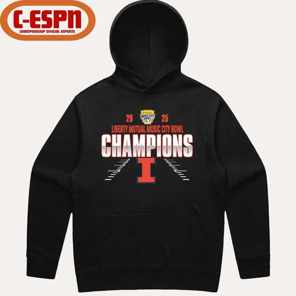 Official Illinois Fighting Illini Liberty Mutual Music City Bowl Champions T-Shirt