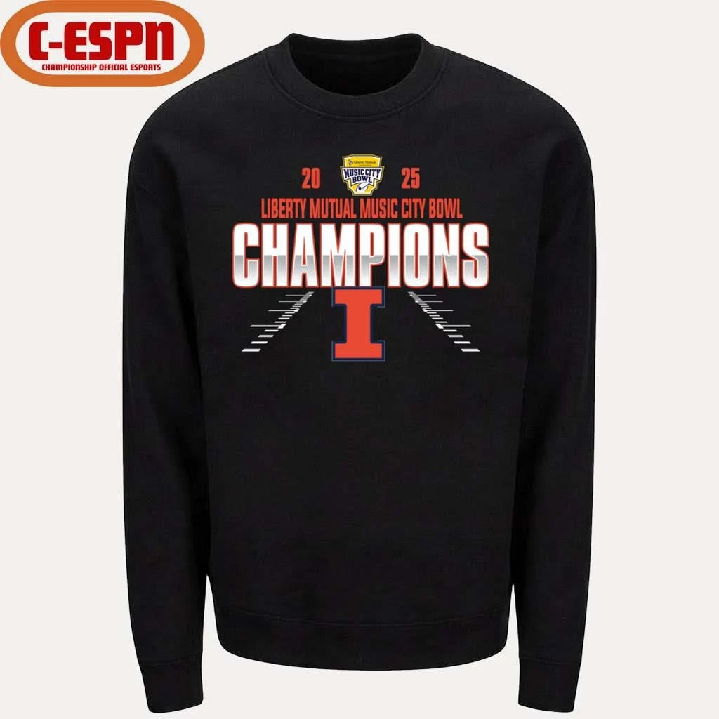 Official Illinois Fighting Illini Liberty Mutual Music City Bowl Champions T-Shirt