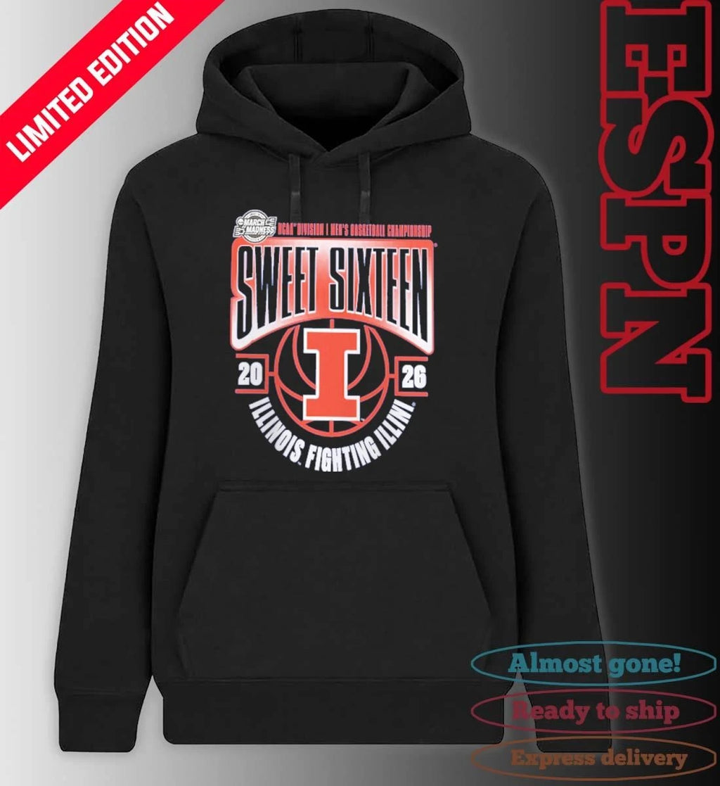 Official Illinois Fighting Illini Sweet 16 NCAA DI Men’s Basketball Tournament March Madness 2026 T-Shirt