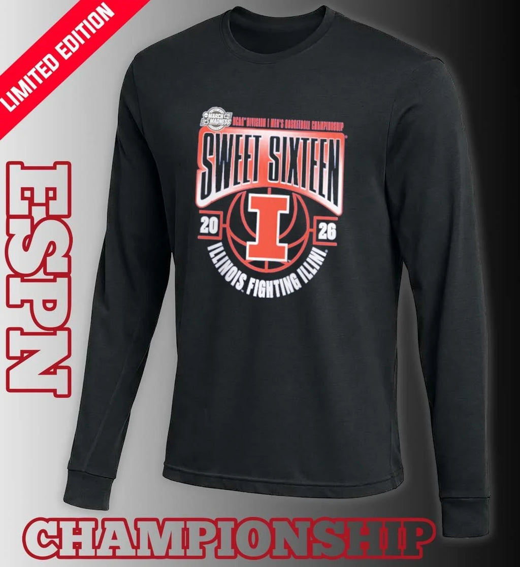 Official Illinois Fighting Illini Sweet 16 NCAA DI Men’s Basketball Tournament March Madness 2026 T-Shirt