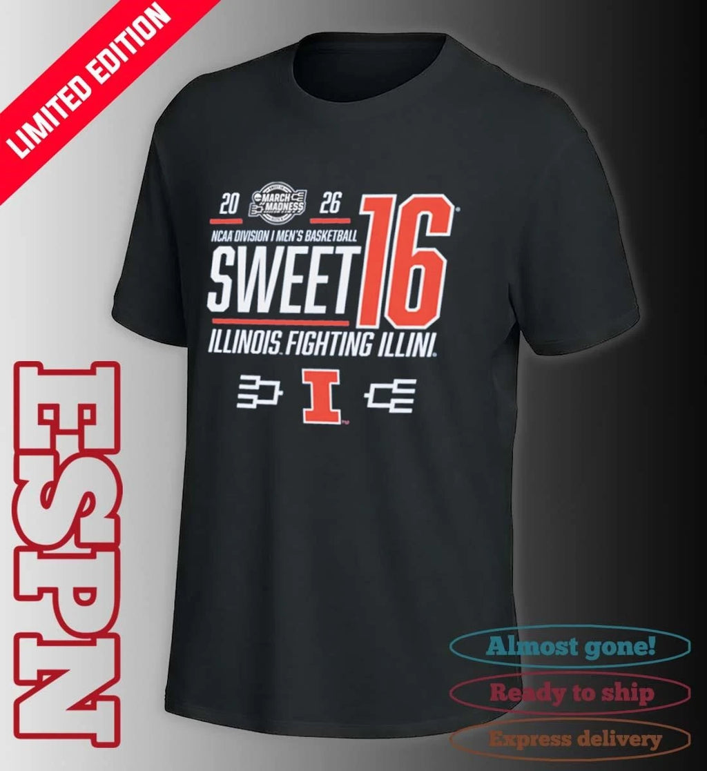 Official Illinois Men’s Basketball Sweet 16 Bound Net 2026 Shirt