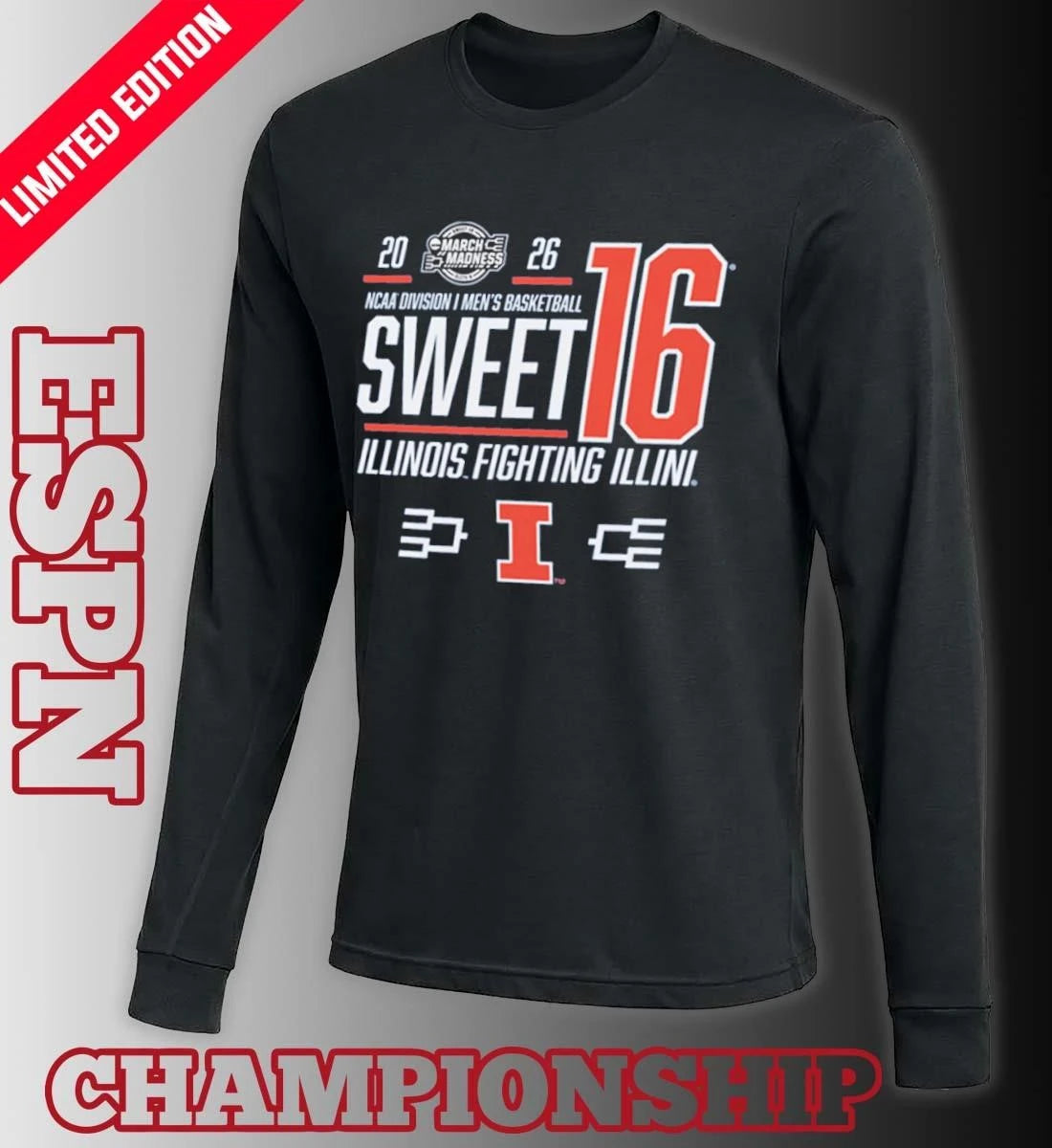 Official Illinois Men’s Basketball Sweet 16 Bound Net 2026 Shirt