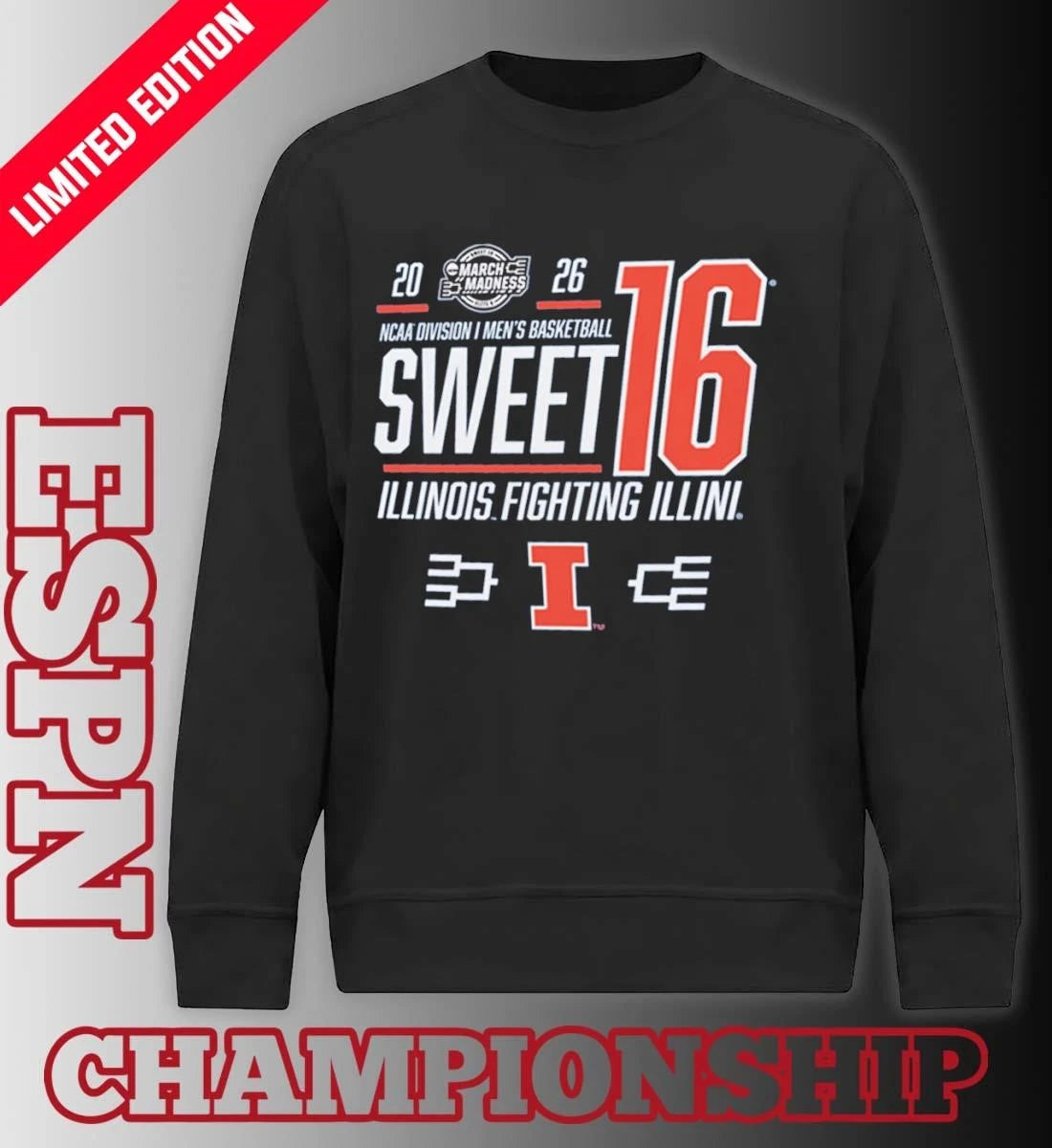Official Illinois Men’s Basketball Sweet 16 Bound Net 2026 Shirt