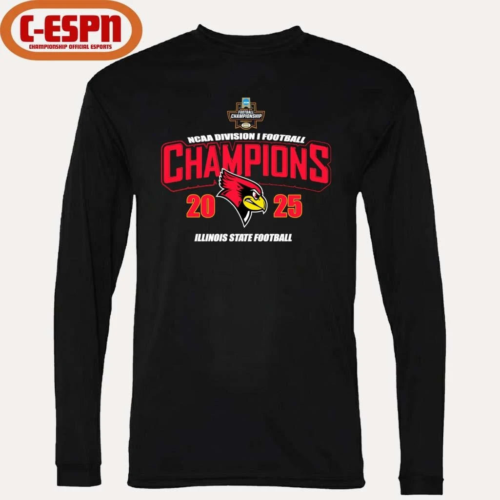 Official Illinois State Redbirds 2025 FCS Football National Champions T-Shirt