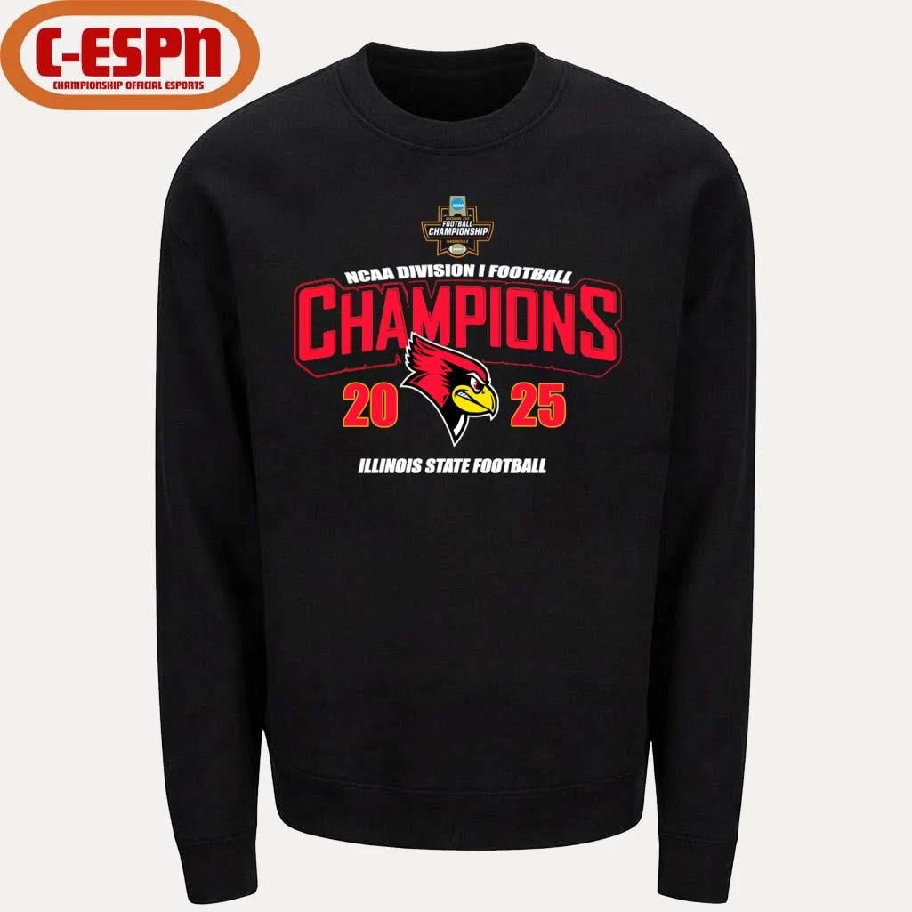 Official Illinois State Redbirds 2025 FCS Football National Champions T-Shirt