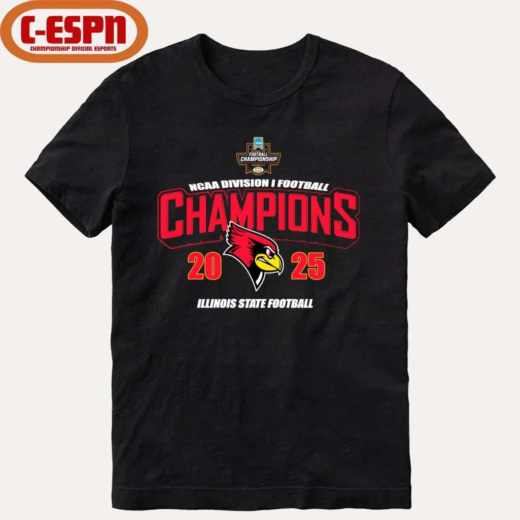 Official Illinois State Redbirds 2025 FCS Football National Champions T-Shirt