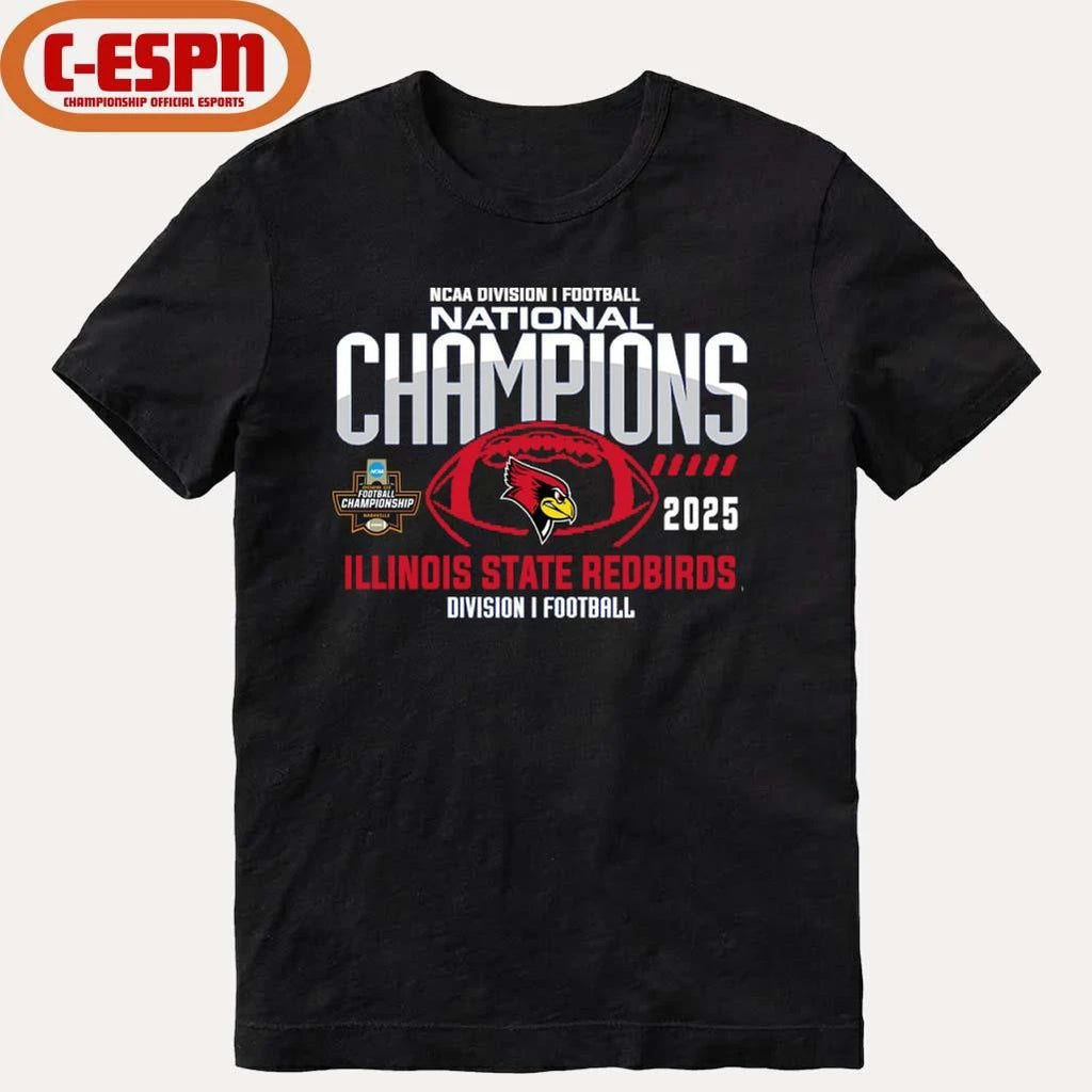 Official Illinois State Redbirds 2025 NCAA Division I Football National Champions T-Shirt