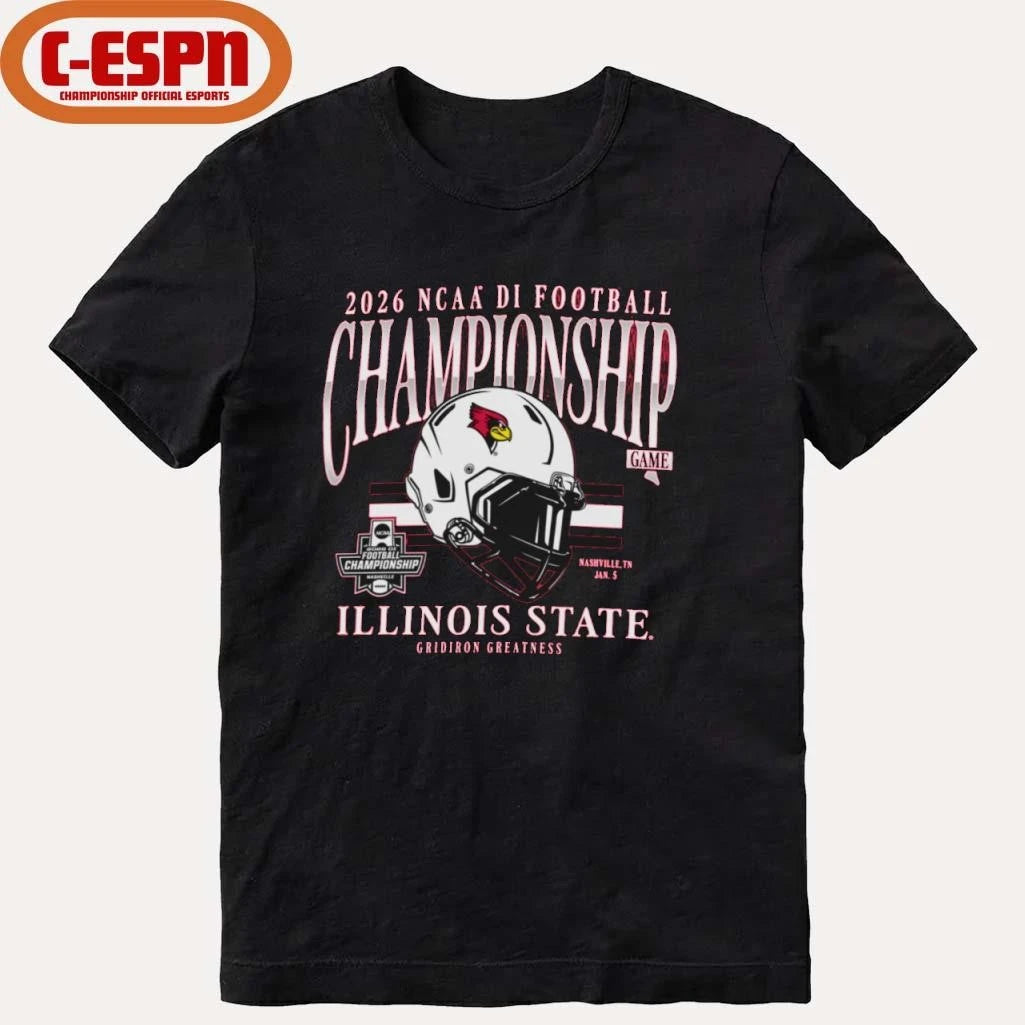 Official Illinois State Redbirds 2026 FCS Football Championship Helmet Shirt