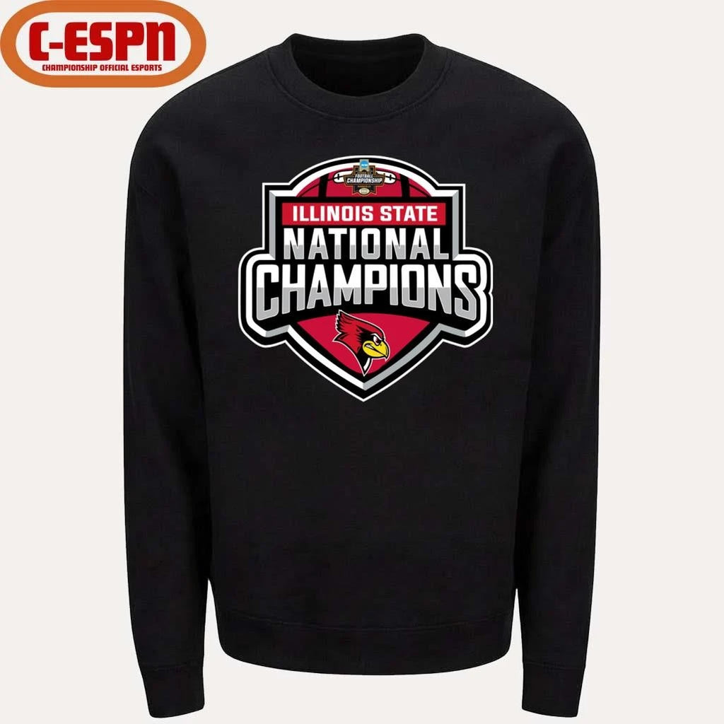 Official Illinois State Redbirds NCAA DI Football National Champions Logo T-Shirt