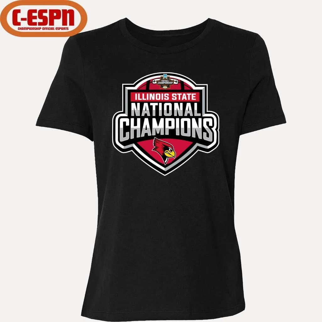 Official Illinois State Redbirds NCAA DI Football National Champions Logo T-Shirt
