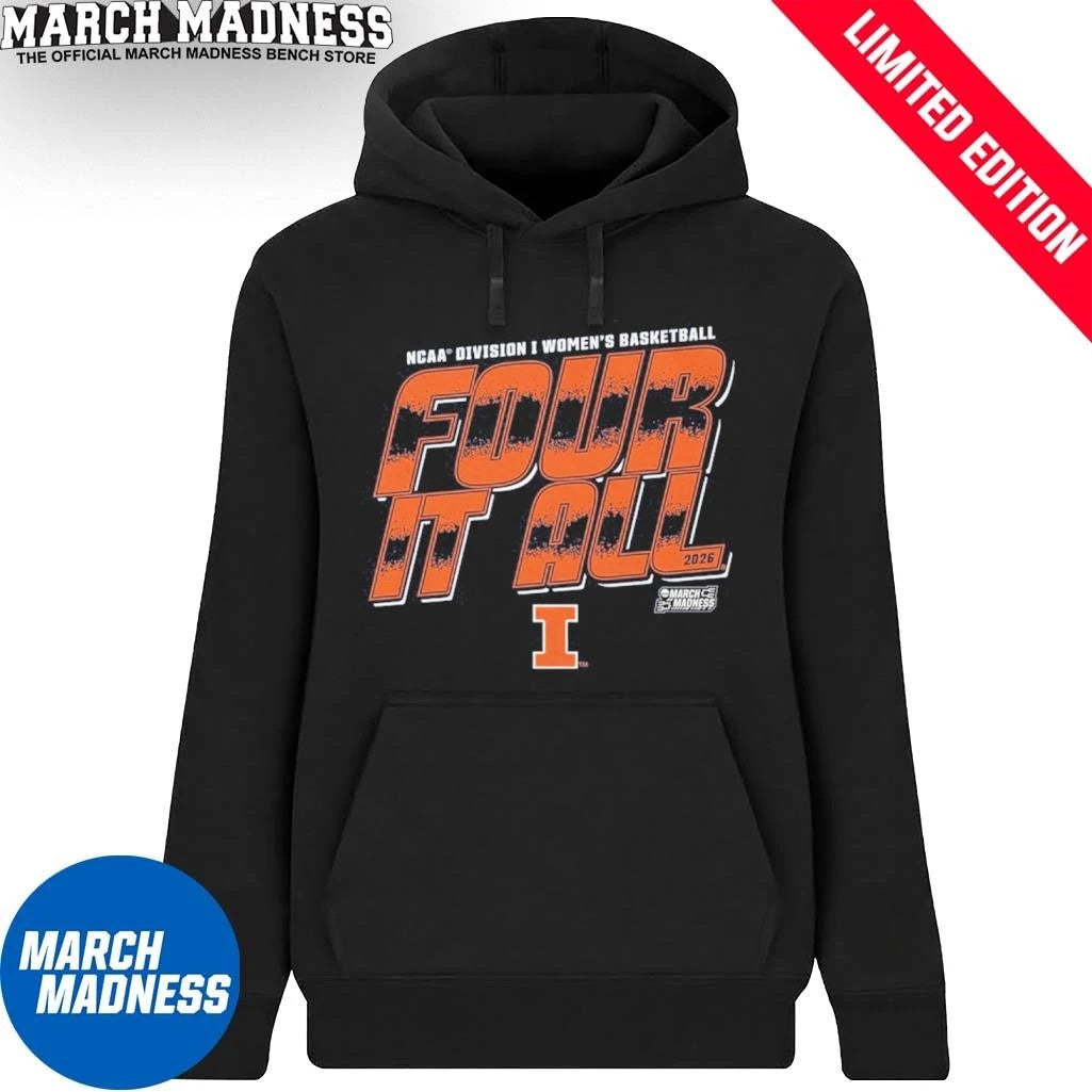 Official Illinois Women’s Basketball Four It All 2026 March Madness Shirt