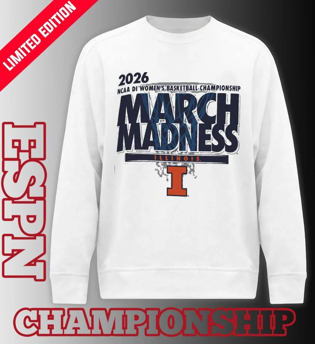 Official Illinois Women’s Basketball Single Team 2026 NCAA March Madness Shirt