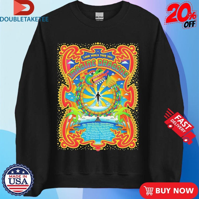 Official Imagine Dragons Loom World Tour 2025 South American Dates Shirts