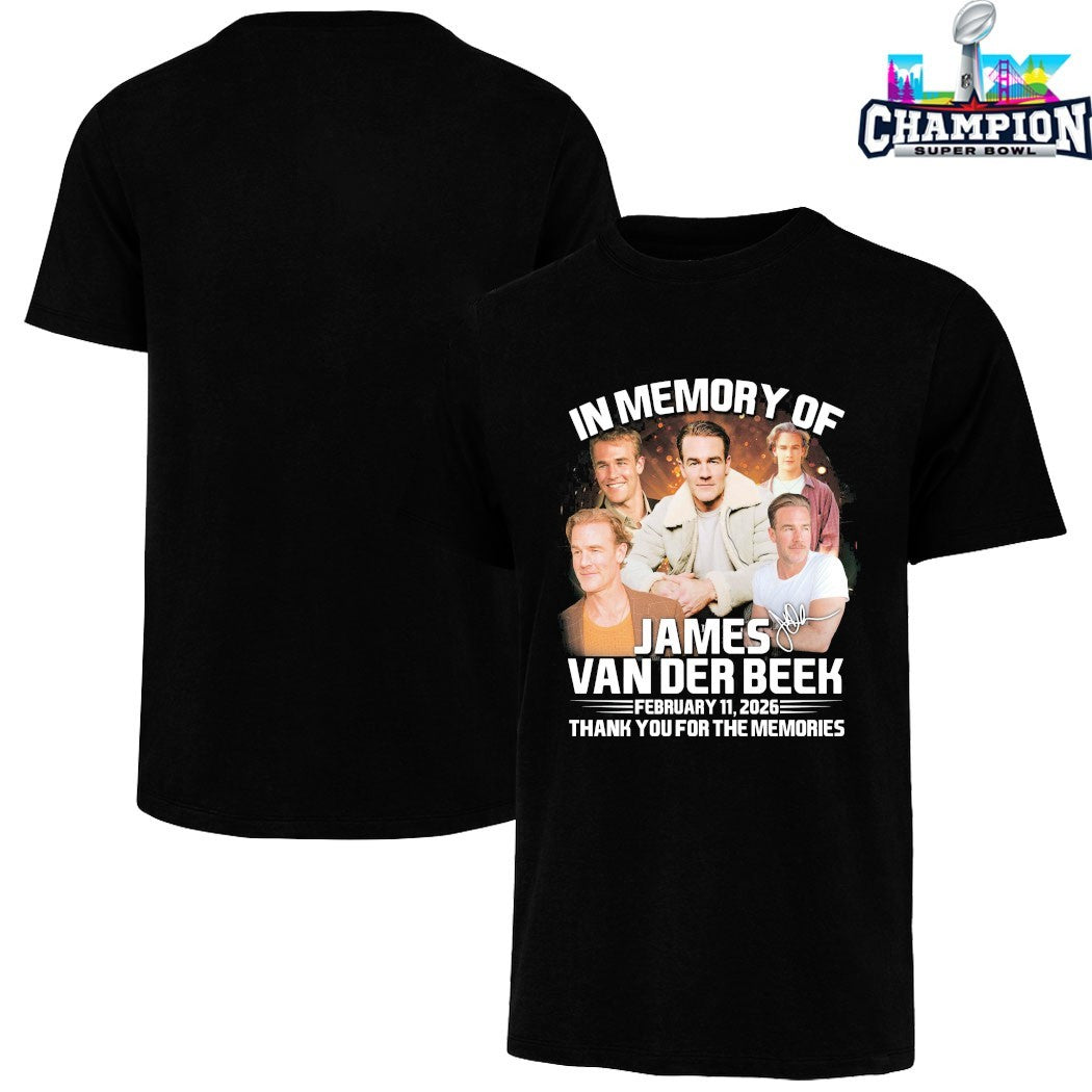 Official In Memory Of James Van Der Beek 2 11 2026 Thank You For The Memories Signature T-shirts
