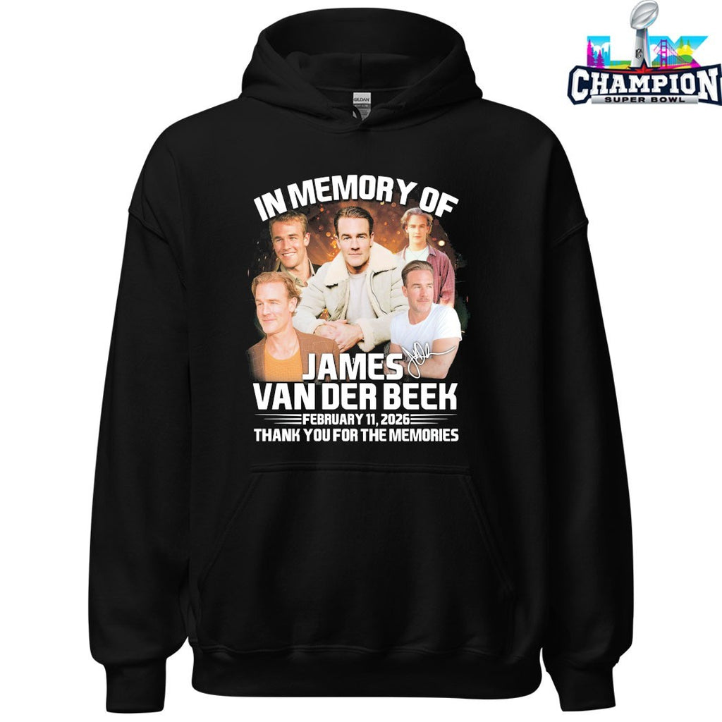 Official In Memory Of James Van Der Beek 2 11 2026 Thank You For The Memories Signature T-shirts