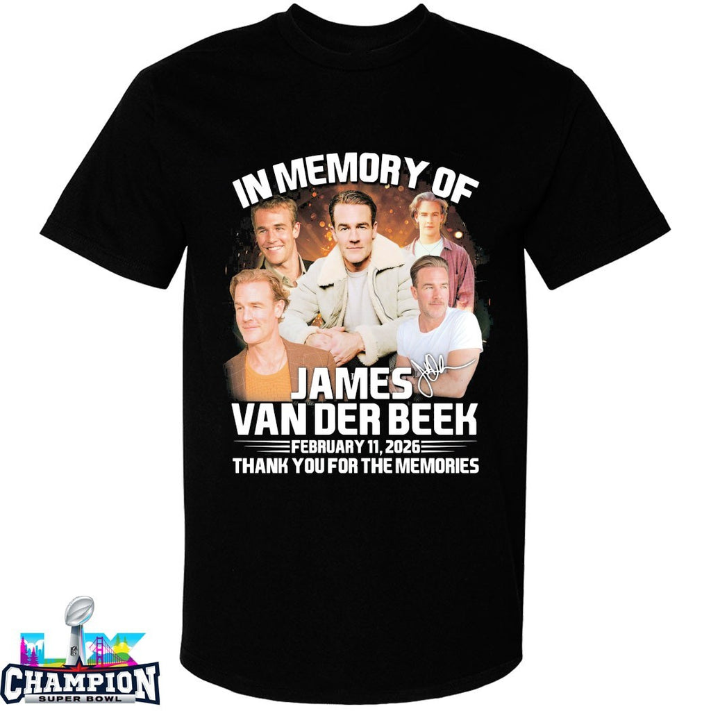 Official In Memory Of James Van Der Beek 2 11 2026 Thank You For The Memories Signature T-shirts