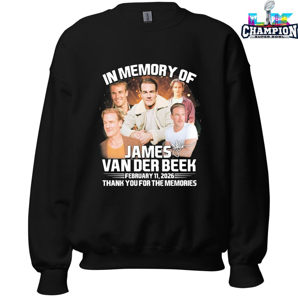 Official In Memory Of James Van Der Beek 2 11 2026 Thank You For The Memories Signature T-shirts