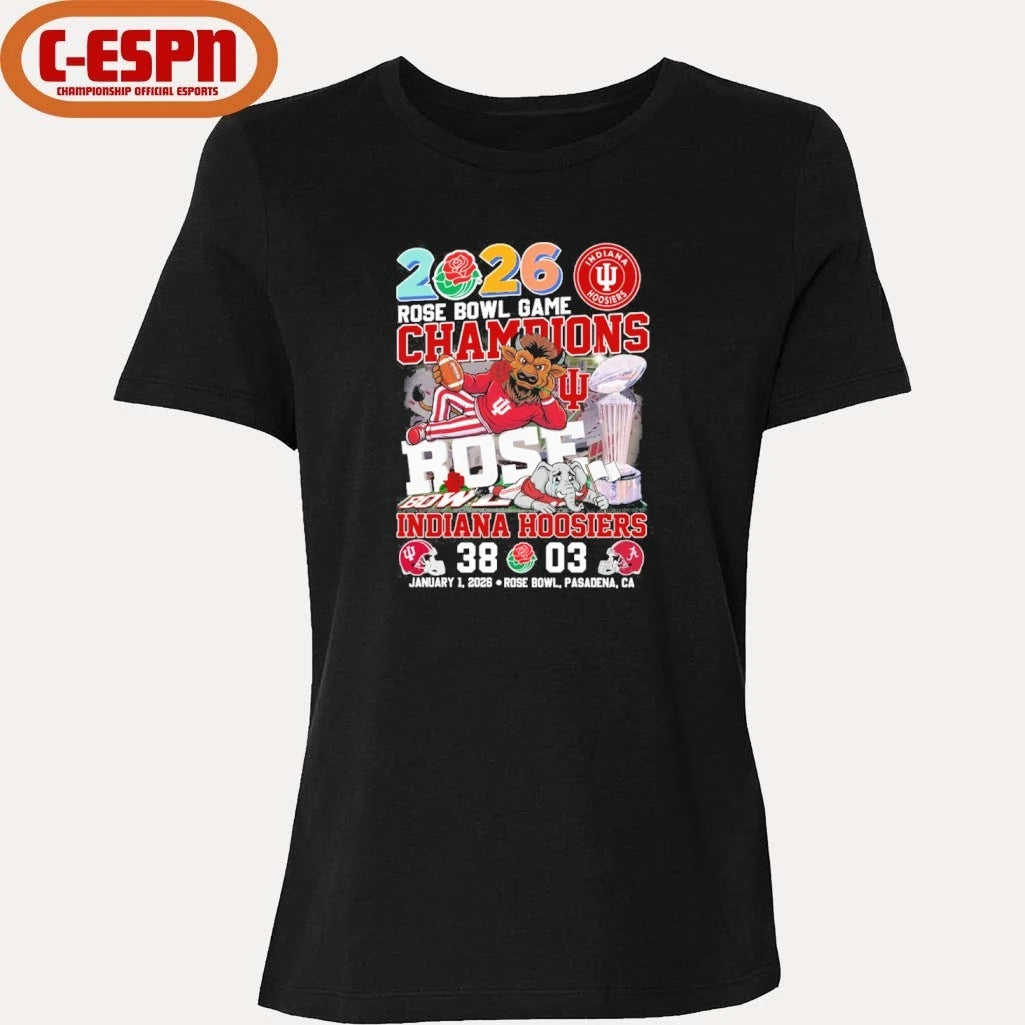 Official Indiana Beat Alabama Mascot 2026 Rose Bowl Game Champions Score Shirt