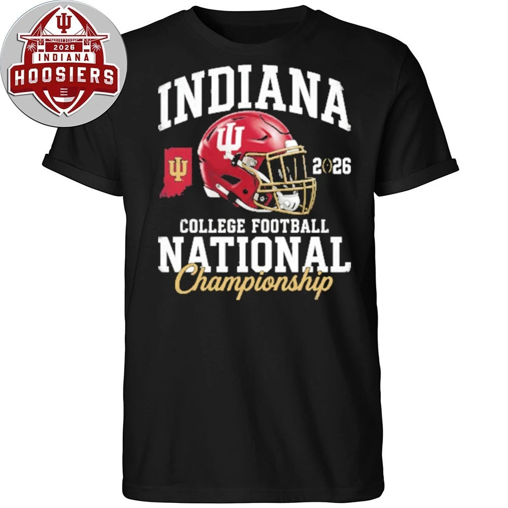 Official Indiana College Football National Champions Logo And Helmet 2026 T-Shirt