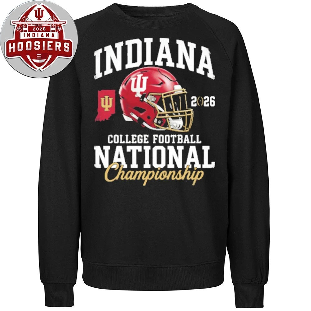 Official Indiana College Football National Champions Logo And Helmet 2026 T-Shirt