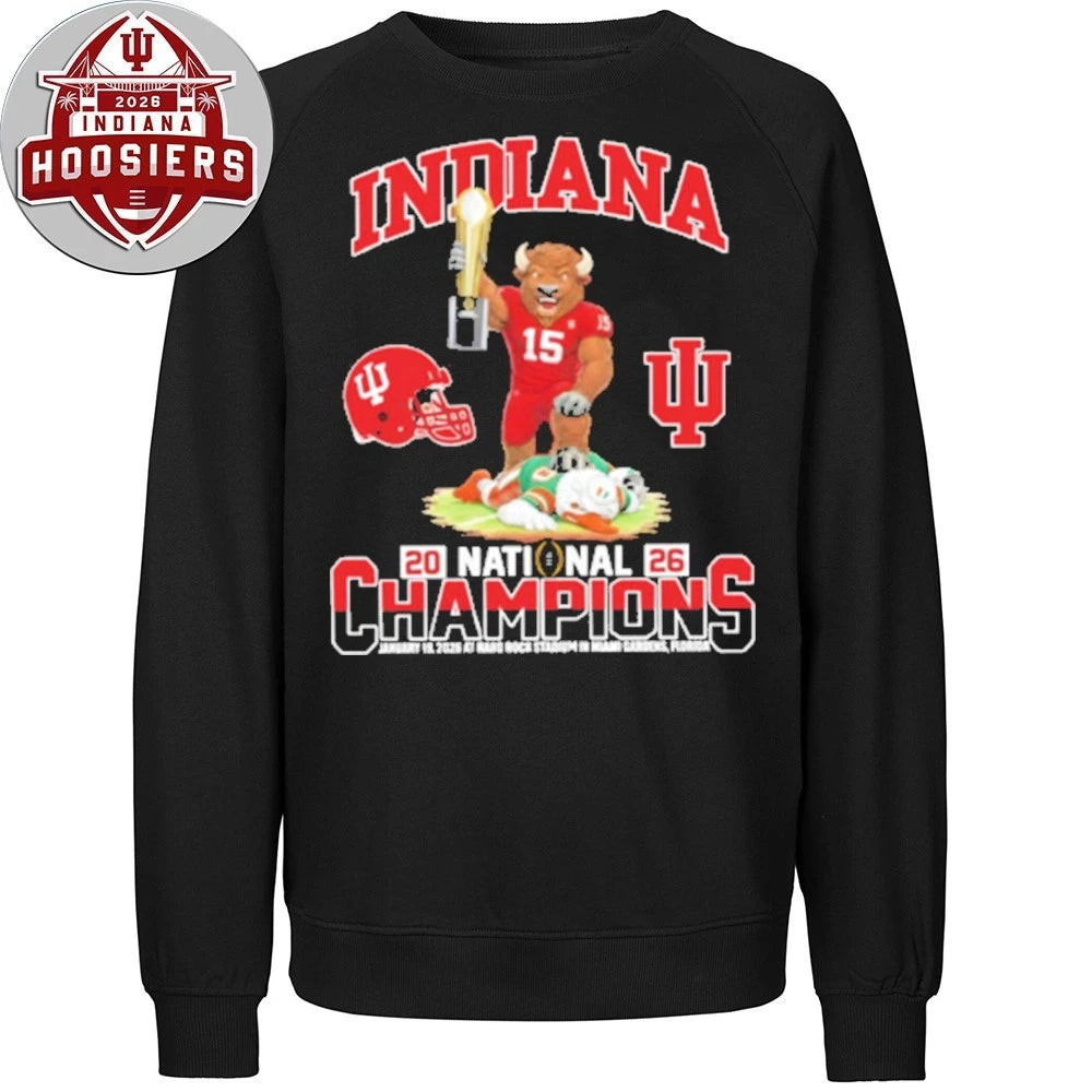 Official Indiana College Football Playoff 2026 National Champions January 19, 2026 at Hard Rock Stadium in Miami Gardens, Florida T-Shirt