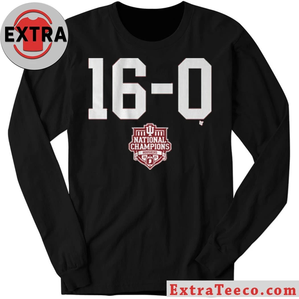Official Indiana Football 16-0 2025 CFP National Champions Shirt