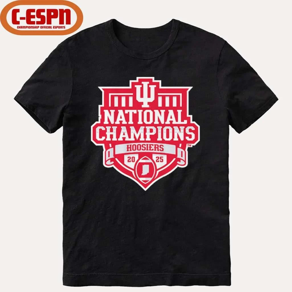 Official Indiana Football 2025 CFP National Champions Official Logo T-Shirt