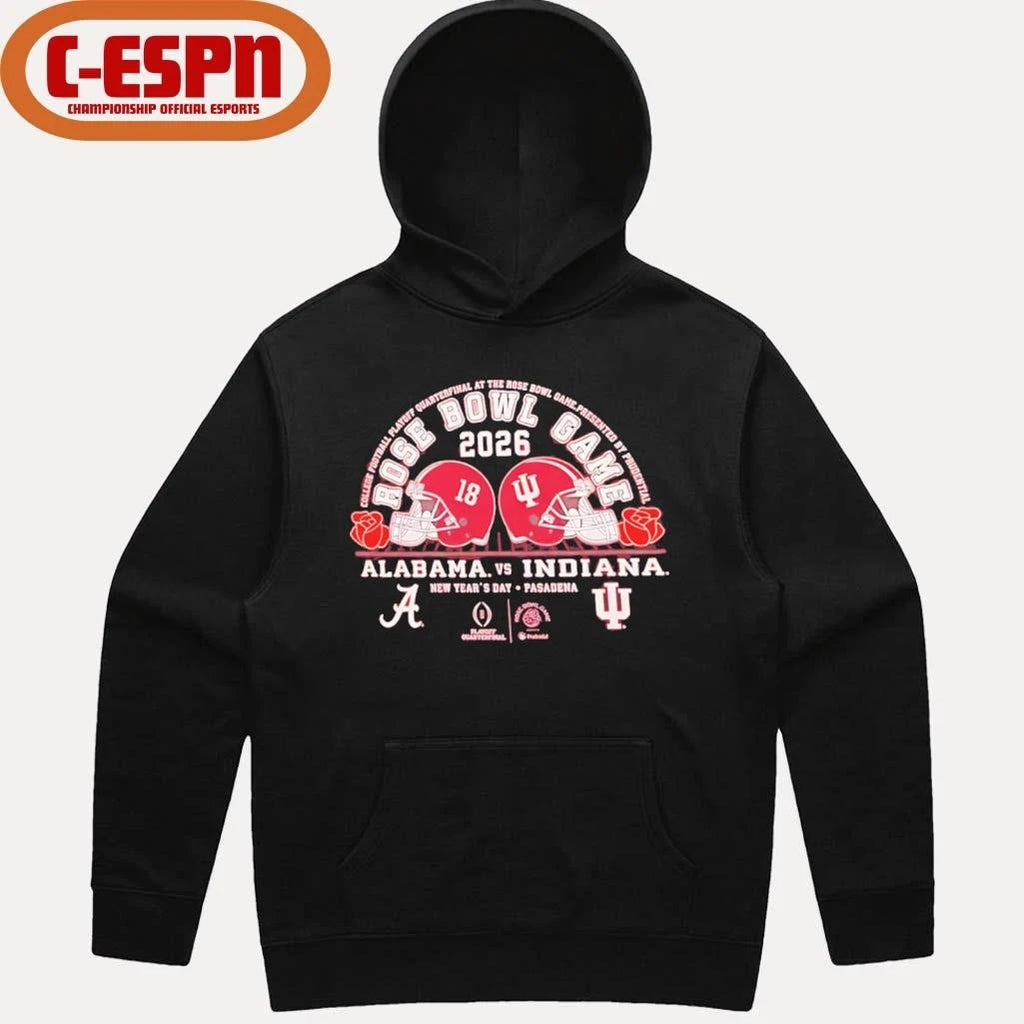 Official Indiana Football 2026 Rose Bowl Head to Head Vs Alabama Shirt