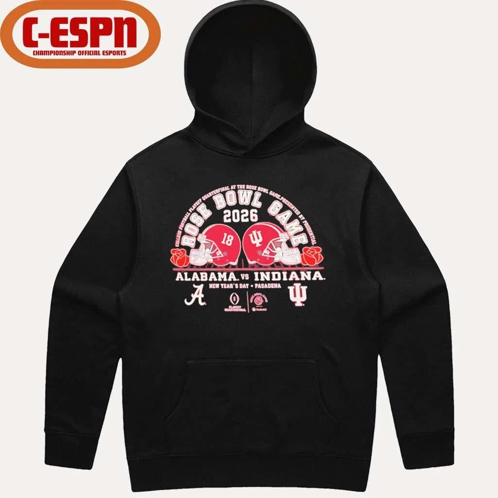 Official Indiana Football 2026 Rose Bowl Head to Head Vs Alabama Shirt