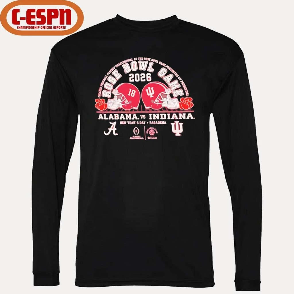 Official Indiana Football 2026 Rose Bowl Head to Head Vs Alabama Shirt