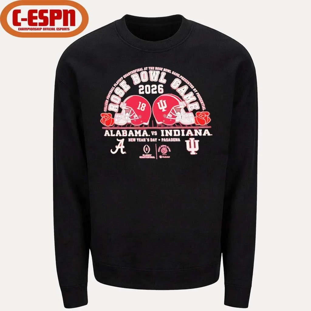 Official Indiana Football 2026 Rose Bowl Head to Head Vs Alabama Shirt