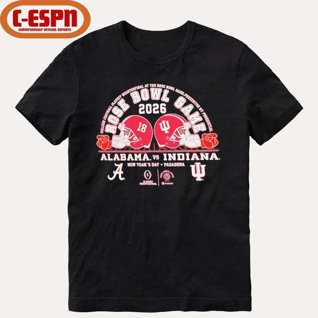 Official Indiana Football 2026 Rose Bowl Head to Head Vs Alabama Shirt