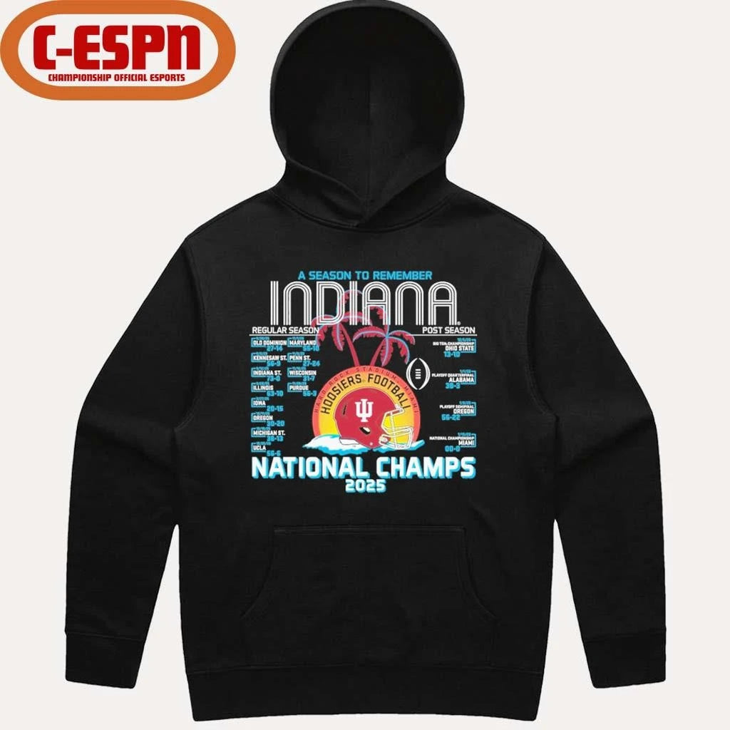 Official Indiana Football CFP National Champions Retro Schedule T-Shirt
