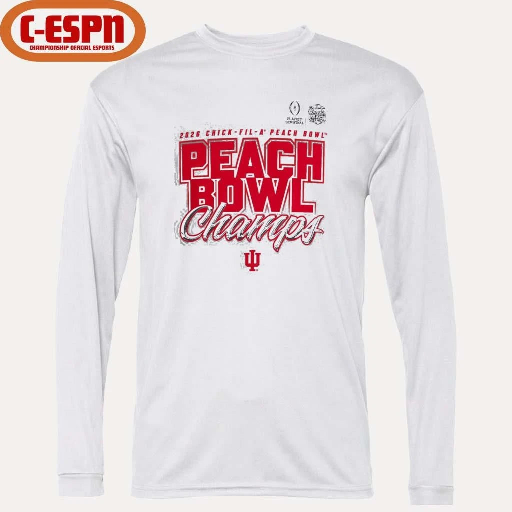 Official Indiana University Hoosiers Football 2026 Peach Bowl Champions T-Shirt