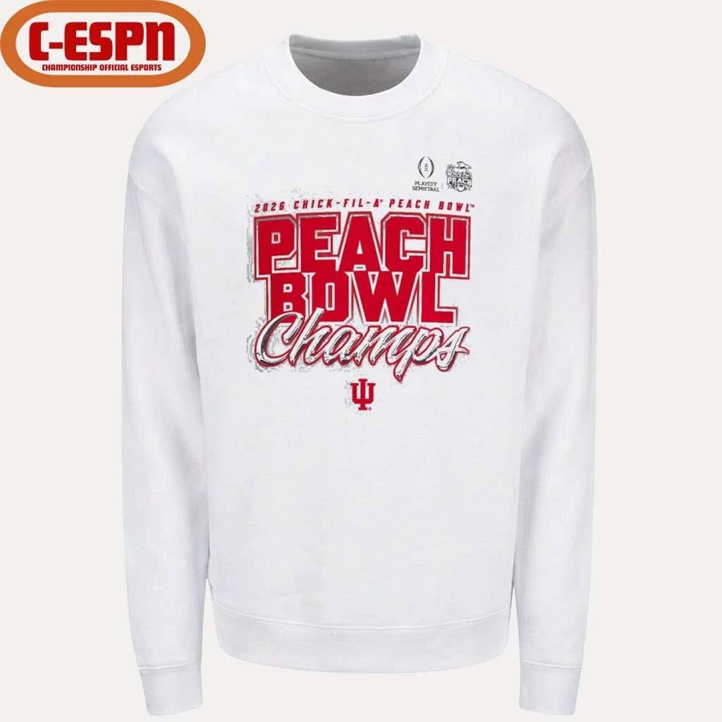 Official Indiana University Hoosiers Football 2026 Peach Bowl Champions T-Shirt