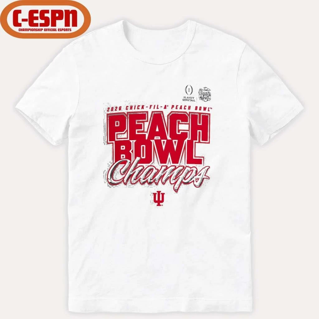 Official Indiana University Hoosiers Football 2026 Peach Bowl Champions T-Shirt