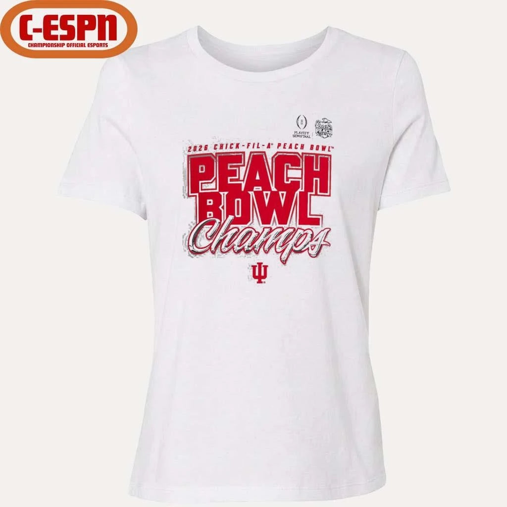Official Indiana University Hoosiers Football 2026 Peach Bowl Champions T-Shirt