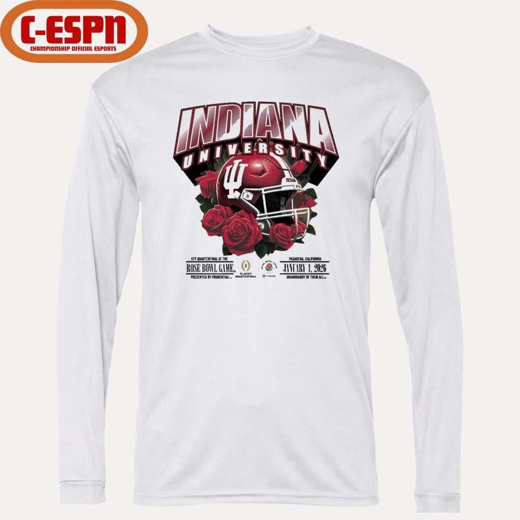 Official Indiana University football 2026 Rose Bowl Game Helmet Shirt