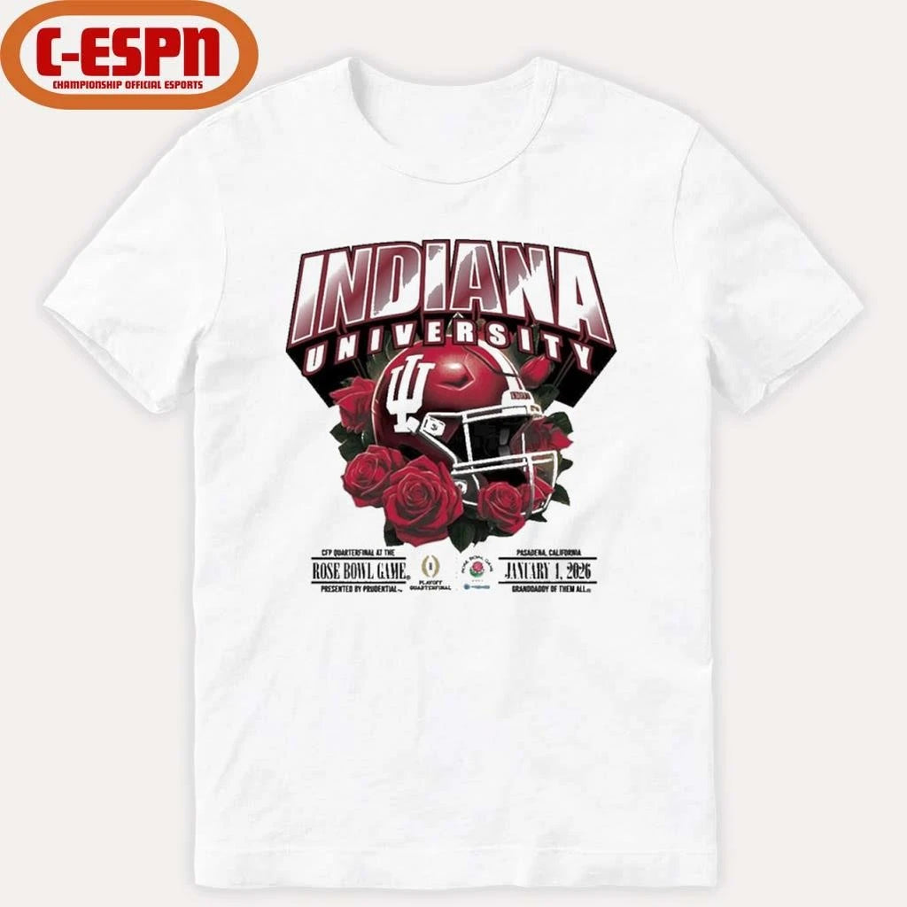 Official Indiana University football 2026 Rose Bowl Game Helmet Shirt