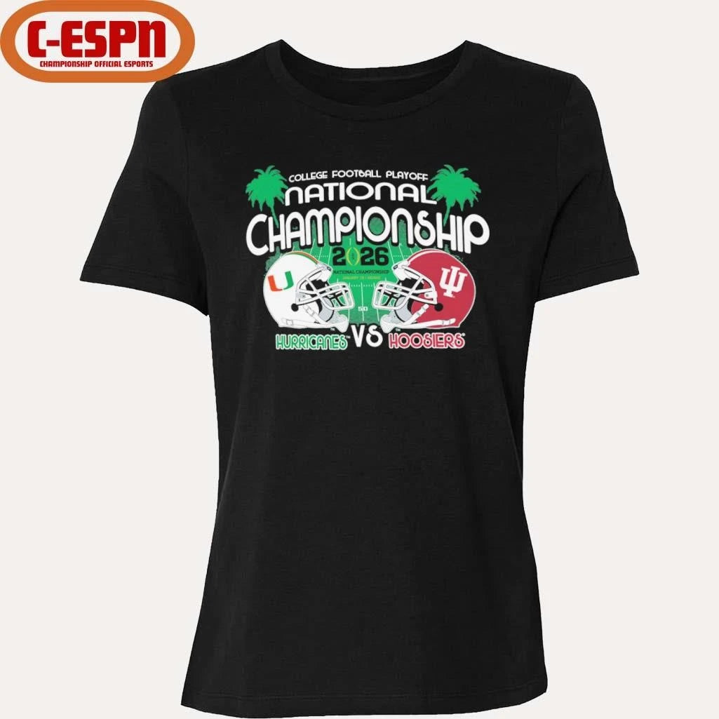 Official Indiana Vs Miami 2026 CFP National Championship Dual Helmet T-Shirt