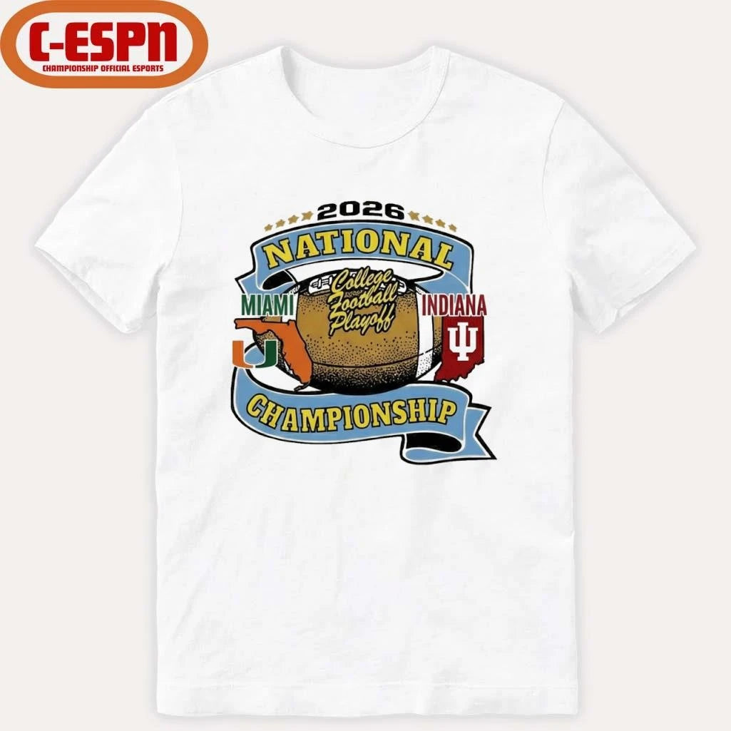 Official Indiana Vs Miami 2026 CFP National Championship Game January 19th T-Shirt