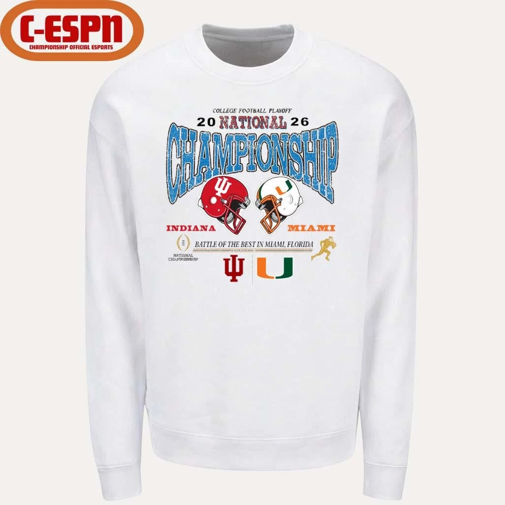 Official Indiana Vs Miami 2026 CFP National Championship T-Shirt