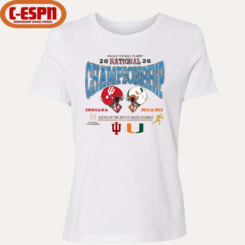 Official Indiana Vs Miami 2026 CFP National Championship T-Shirt