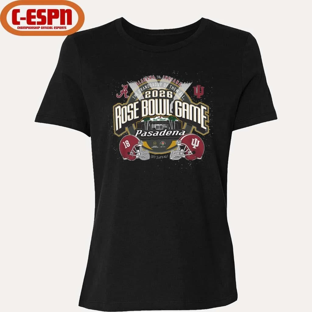 Official Indiana vs Alabama Football 2026 Rose Bowl Head to Head stadium shirt