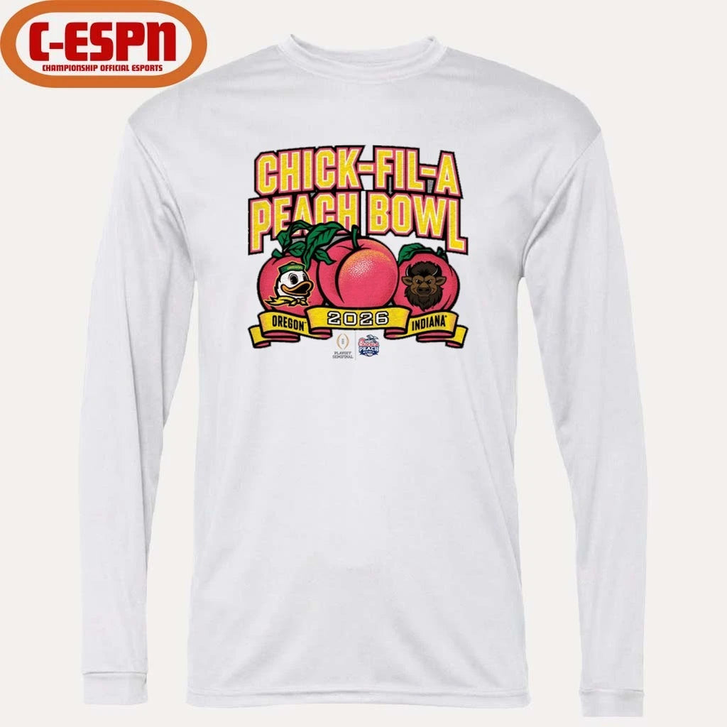 Official Indiana vs. Oregon 2026 Peach Bowl Shirt